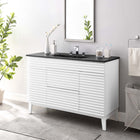 Modway Render 48" Single Sink Bathroom Vanity - White/Black-Walnut Grain Vanity