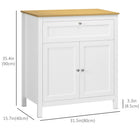 HOMCOM 31.5" L Storage Cabinet - White-Round handles and 4 metal hinges allow easy opening and close