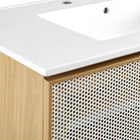Modway Calla 36" Perforated Metal Bathroom Vanity - White/Oak-8