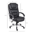 Nicer Furniture High Back PU Leather Executive Chair - Black-Hold weight of up to 250 pounds; easy assembly upon arrival; NTR-no tools required