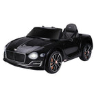 Aosom 12V Bentley GT Kids Electric Ride-On Car - Black-Realistic look, horn, music, bright headlights, stream line design and 2 openable car door 