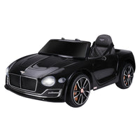 Aosom 12V Bentley GT Kids Electric Ride-On Car - Black-Realistic look, horn, music, bright headlights, stream line design and 2 openable car door 