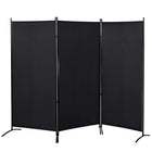 HOMCOM 3 Panel Double Hinged Freestanding Room Divider for Home Office - Black-Three-panel design, great for creating a personal space or dividing up large rooms
