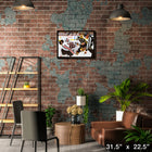 Connor Bedard Blackhawks vs Crosby - Framed Canvas - 31" x 22"-Officially licensed by the NHL and NHLPA