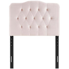 Modway Annabel Diamond Tufted Performance Velvet Twin Headboard - Pink-Height Adjustable from 45" - 52.5"