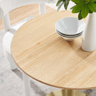 Modway Lippa 28" Round Wood Dining Table - Gold Natural-Seats 2