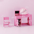 Qaba Kids Vanity Set with Lighted Mirror - Pink-Features rounded corners for stress-free play
