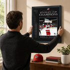 Frameworth Carolina Hurricanes 2026 Stanley Cup Champions: Nikolaj Ehlers PhotoGlass Framed Photo - 18" W x 22" H-Finished size 18x22 inches: Vertical framed display sized for living rooms, offices, fan caves, and sports rooms