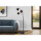 Monarch Specialties 9648 71"H Floor Lamp - Black Metal/Contemporary-An adjustable tilt shade allows you to direct light exactly where it's needed, helping you create the perfect ambiance while maintaining a modern, stylish look