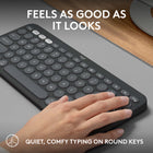 Logitech Pebble Keys 2 K380s, Multi-Device Bluetooth Wireless Keyboard with Customizable Shortcuts, Slim and Portable - Graphite-Feel-Good Typing at Your Fingertips: The Pebble Keys 2 K380s Quiet Keyboard comes with scooped round keys and a familiar, laptop-like typing experience for effortless, comfy typing.
