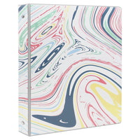 Staples 1" 3-Ring Binder - Marble-Round ring binder, marble design, holds up to 175 sheets of paper