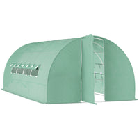 Outsunny 20x10x6.6ft Heavy Duty Outdoor Walk-in Tunnel Greenhouse with PE Cover Green- Large walk-in tunnel greenhouse, ideal for cultivating plants, flowers, landscapes efficiently and quickly in all seasons  