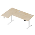 MotionGrey Ergo Pro Reversible L-Shaped Electric 59" W Standing Desk - Light Brown/White-Configure your workspace your way with an interchangeable tabletop that can be installed on the left or right side-perfect for adapting to any room layout