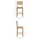 Modway Jax Oak Wood Bar Stool With Wavy Razor Back - Weathered Oak-Wavy Razor Back