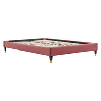 Modway Harlow Performance Velvet Queen Platform Bed Frame - Dusty Rose-Queen Platform Bed Frame