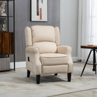 HOMCOM Massage Recliner with Footrest - Beige-Upright or 150° lying with footrest lifted by manually pushing the back with body weight