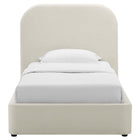 Modway Keynote Performance Velvet Curved Twin Platform Bed - Alabaster-Assembly Required