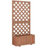 Outsunny Raised Garden Bed - 2.4' x 1' x 4.9' - Orange-A decorative wooden flower box for your outdoor living space 
