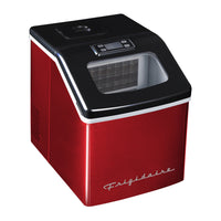 Frigidaire Portable Compact Square Shaped Ice Maker - Red Stainless Steel-Makes large square clear ice cubes