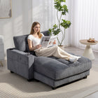 HOMCOM 58" Oversized Upholstered Chaise Lounge Sofa Bed - Dark Grey-Enjoy generous space with an extra-deep seat designed for full relaxation