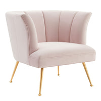Modway Veronica Channel Tufted Performance Velvet Armchair - Pink-Retro Modern Armchair