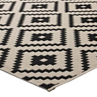 Modway Perplex Geometric Diamond Trellis Indoor/Outdoor Area Rug - 5 ft W x 8 ft L - Black/Beige-High Density / Machine-Woven