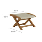 Modway Vienna Outdoor Patio Teak and Rope Folding Ottoman - Natural-Teak Wood