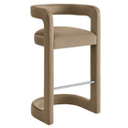 Modway Winslow Performance Velvet Bar Stool - Taupe-Barrel Back Design