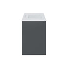 Modway Bryn 36" Wall-Mount Bathroom Vanity - Grey/White-Ceramic Sink With Integrated Countertop