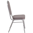 Flash Furniture HERCULES Series Crown Back Stacking Banquet Chair in Grey Dot Fabric - Silver Frame-Stacks up to 15 Chairs High