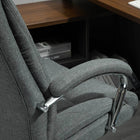 Vinsetto Linen Fabric Home Office Chair with Armrests - Grey-High-end gas lift and wheel, make adjusting height and moving smooth