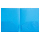 JAM Paper Plastic 2 Pocket POP Durable School Folders - Light Blue - 6 Pack-Size: 9.5 x 11.5 inches | Easily fits 8.5" x 11" documents