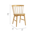 Modway Lykke Curved Spindle Back Dining Chairs - Natural - 2 Pack-Round Synthetic Rattan Cane Seat