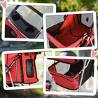 PawHut Deluxe 3-Wheel Pet Stroller with Brake, Canopy and Cupholders - Red-Strong construction withstands everyday wear and tear 