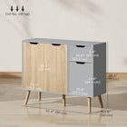 HOMCOM 35.4" L Sideboard - Grey and Nature Wood-Can also be used as a chest or storage sideboard in modern study, living room 