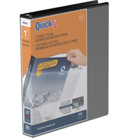 Davis Group QuickFit D-Ring View Binder - 1" - Black-Customizer/Overlay Binder, Black,  holds 225 sheets of paper, for 8.5"x11" size paper