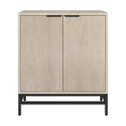 Hudson&Canal Montello 28"W Accent Cabinet - Alder White-Features two fluted swing-out doors, adjustable center shelf, and a cable management cut-out