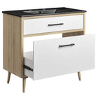 Modway Maverick 36" Bathroom Vanity - Black/Oak-8