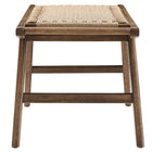 Modway Saoirse 47" Wove Rope Wood Bench - Walnut/Natural-Versatile Use