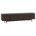 Hudson&Canal Whitman TV Stand for TV's up to 85" - Alder Brown-Features four doors with open-concept storage cabinets