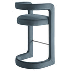 Modway Winslow Performance Velvet Bar Stool - Cadet Blue-Fully Assembled