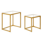 Hudson&Canal Rocco Rectangular Nested Side Table - Brass-Larger table is 22”W x 16”D x 24”H, smaller table is 18”W x 14”D x 20”H