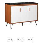 Modway Energize 48" Double Sink Bathroom Vanity - Cherry/White/Black-Ceramic Double Sink Basin with 8" Centerset Holes