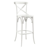Modway Gear Bar Stool - White-Modern Farmhouse Bar Stool