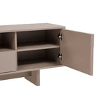 Manhattan Comfort Ella 59.1" Modern TV Stand - Mocha-Thick Rectangular 6.9 in. Sled Legs Offer Stability and a Unique, Modern Twist on a Classic Sled-Base