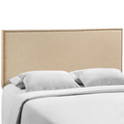 Modway Region Nailhead Upholstered Queen Headboard - Cafe-Particleboard with solid wood poles