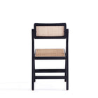 Manhattan Comfort Pullman 18.11" Industry Chic Dining Folding Chair - Black and Natural Cane - Set of 2-20.87" L x 23" W x 32.67" H
