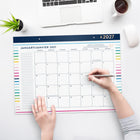 Emily Ley Simplified 2027 Desk Pad - 17" x 22" - Happy Stripe - Bilingual-Bilingual