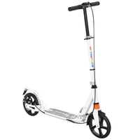 Qaba Foldable Kids Kick Scooter with 4 Adjustable Heights - White-Handlebars adjust to fit your child as they grow 