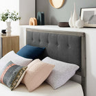 Modway Willow Wood Queen Platform Bed with Angular Frame - Grey Charcoal-Assembly Required